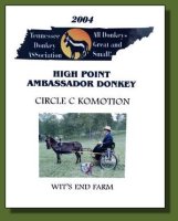 2004 Tennessee Donkey ASSociation High Point Ambassador Donkey!